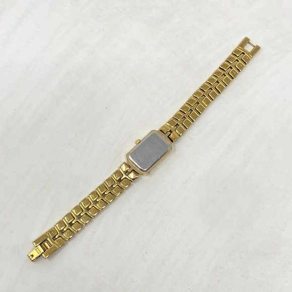 Vintage Bulova Tank Watch Women 14mm Gold Tone 97P77 New Battery TINY 5.5" 1996 - Picture 14 of 16